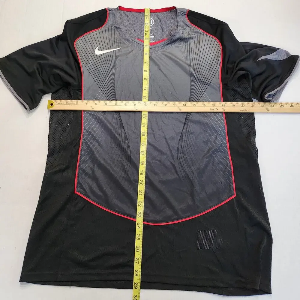 Mens Size L Nike Soccer Jersey 90 Dri-FIT Gym Training Black Gray HV1178-010